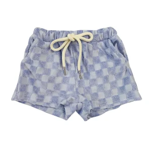 High Quality Terry Cotton Custom Color Plaid Pattern Causal Pants Baby Shorts with Drawstring for Summer