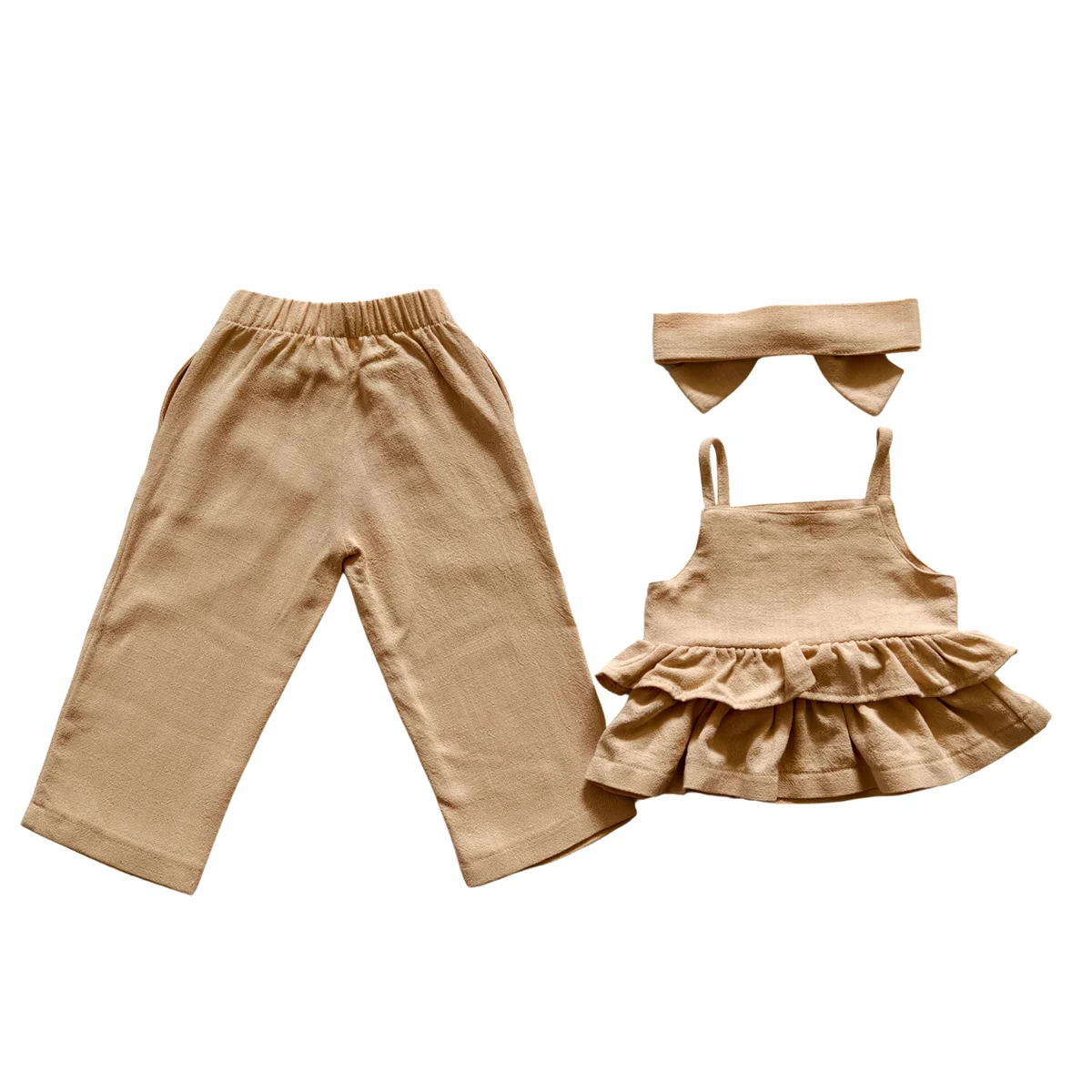 Summer Kids Fashionable Cotton and Linen Set Unique Bright and Cool Breathable Short Clothing Trendy for Baby - Image 2