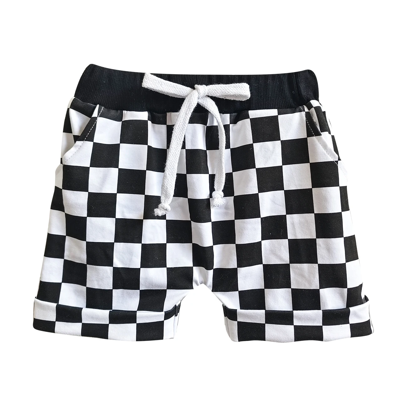 Custom Summer Baby Toddler Boy Checkerboard Cotton Comfortable Summer Short Pants Beach Pants