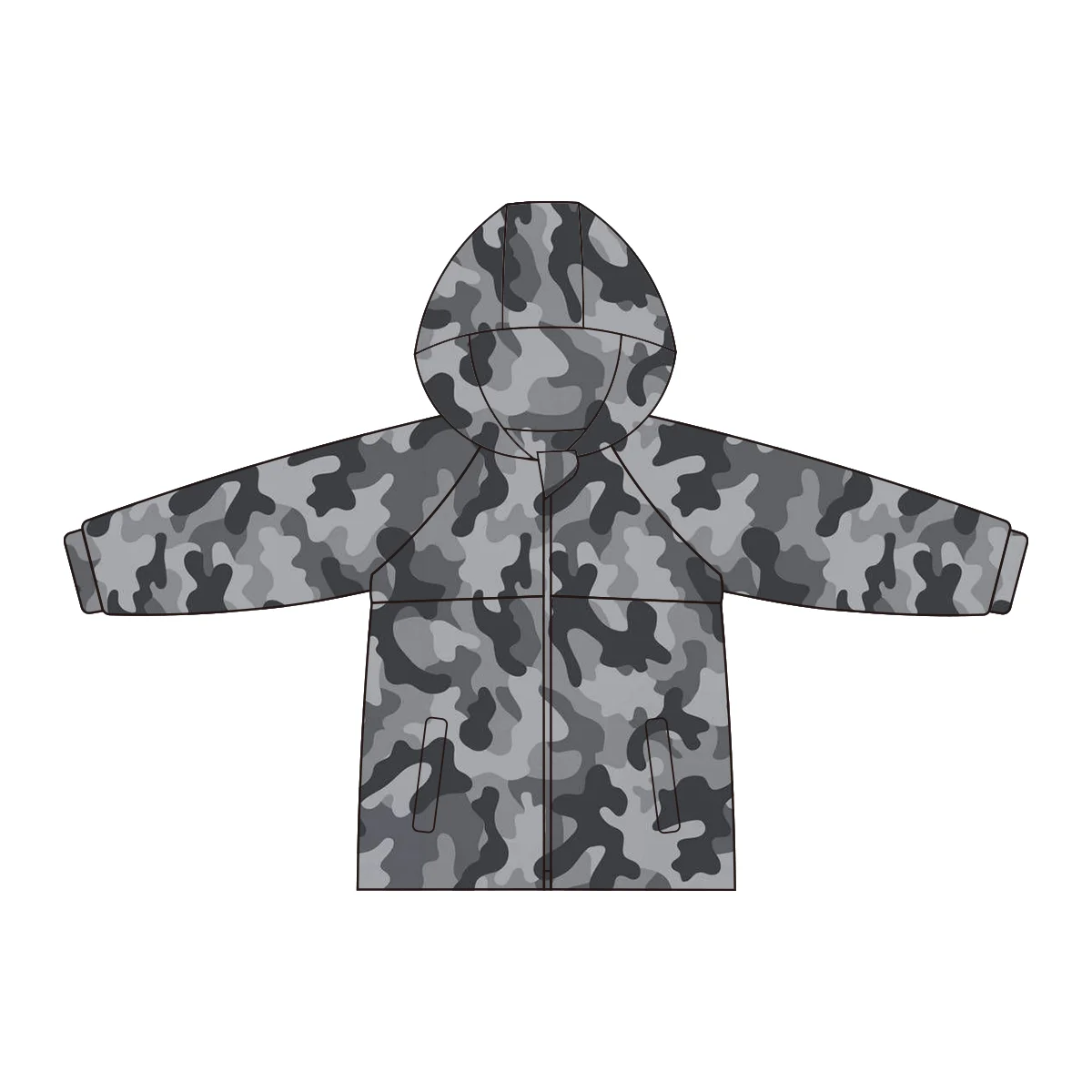Custom Toddler Boy Spring Jacket Camo Seamless Pattern Kid's Windbreaker Casual Sport Windproof Waterproof Coat - Image 2