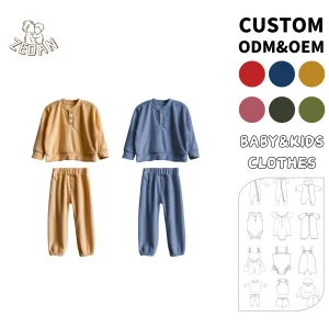 Customized Wholesale Spring Baby Girl Toweling Sweater Set Cute Baby Spring Set