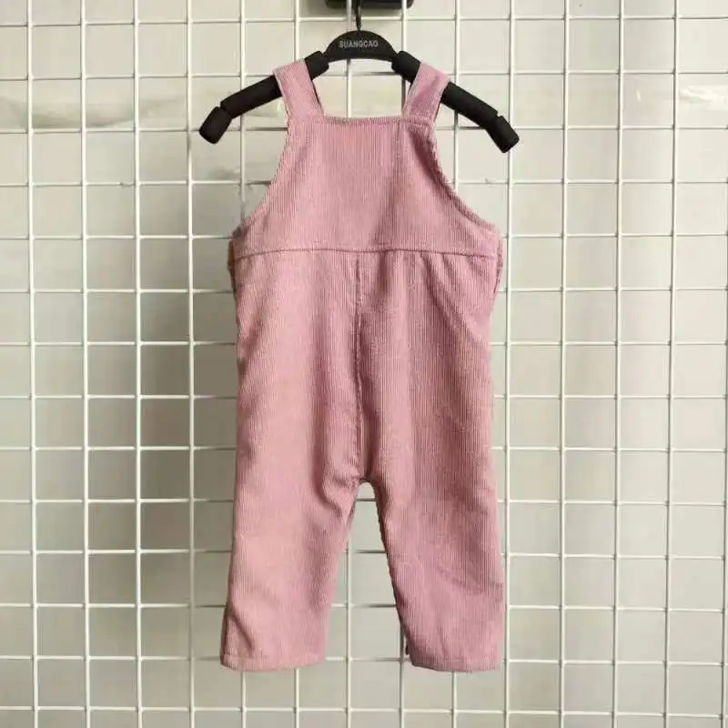 Corduroy Newborn Baby Jumpsuit for Girls Fashion New Spring Autumn Kids Pants for Boys Solid Pocket Overalls - Image 4