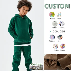 Comfortable Kids Set Children's Autumn-Winter Merlot Set Baby Hoodie Pullover Set Spring Long Sleeve 350G Boys and Girls Set