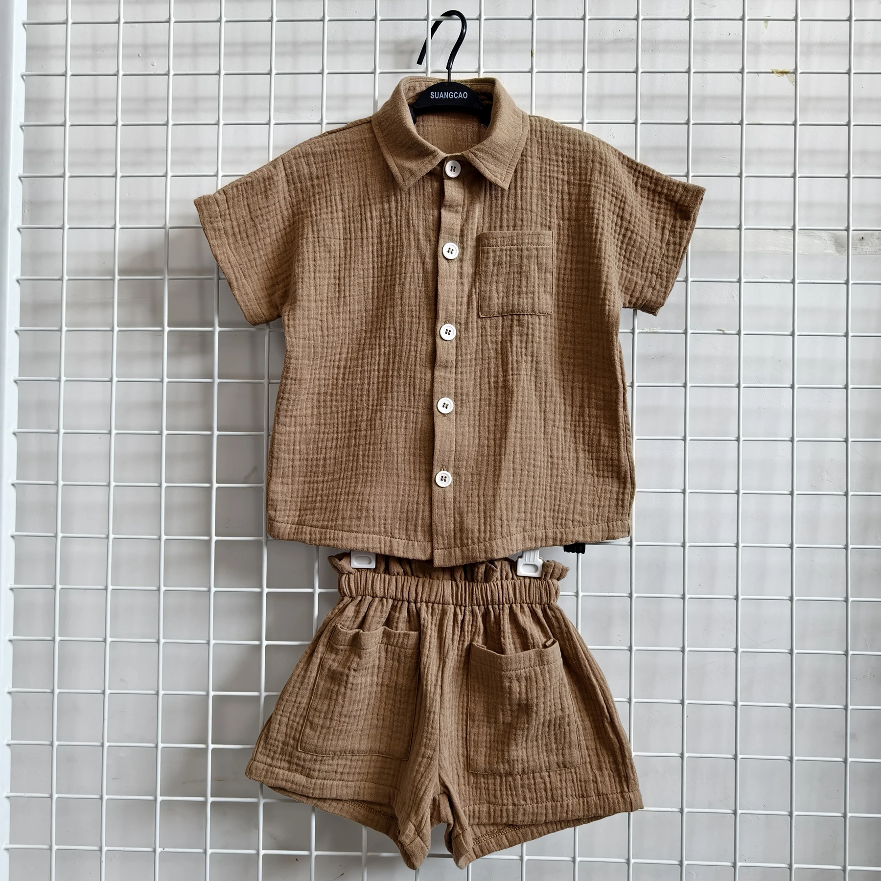 Summer Casual Sporty Kids' Clothing Set Short-Sleeved Crepe Anti-Tear and Washable for Babies - Image 6