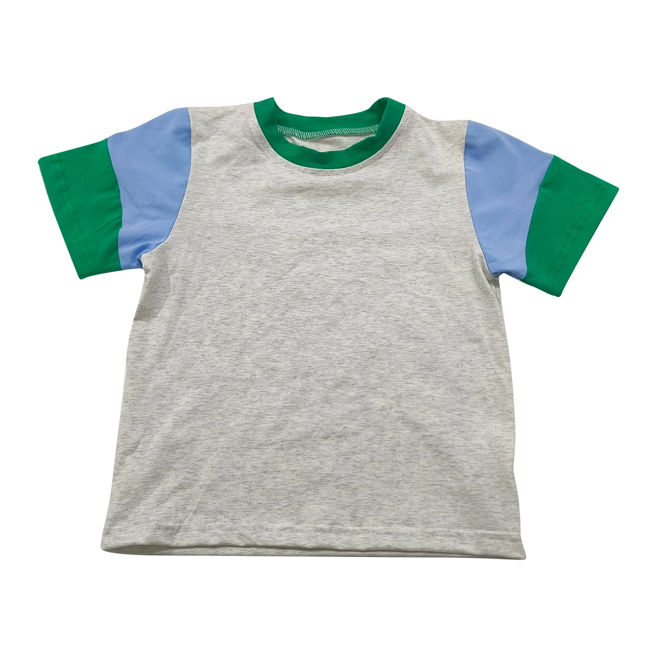 Wholesale Custom Summer Baby Girls Boys Color Block Short Sleeve Shirts Kids Clothes - Image 4