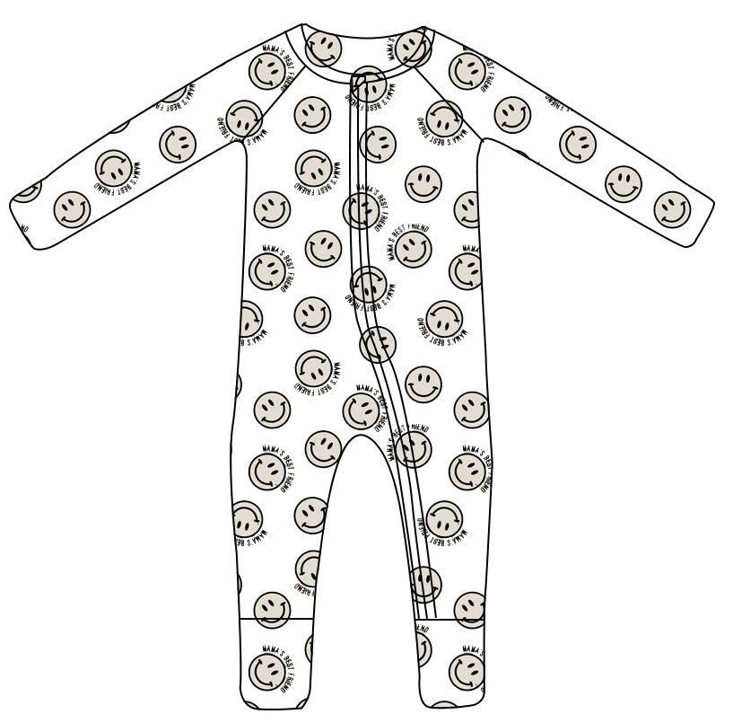 Custom Bamboo Soft Baby Footie Romper Print Lighting Zipper Romper Jumpsuit - Image 4