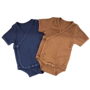 Baby Boys Girls Side Snap Bodysuit Short Sleeve Soild Kimono Shirt 0-12 Months Baby Clothes Romper