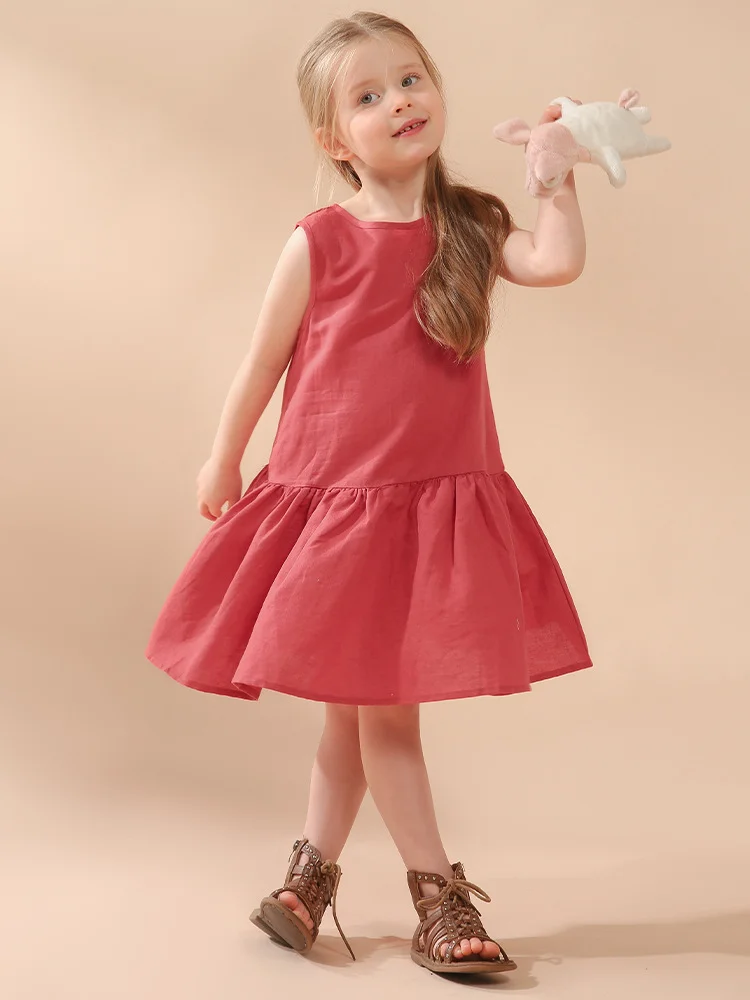 Customized Lightweight Cotton and Linen Dress for Kids Fashionable and Trendy Short Style Lively and Cute - Image 5