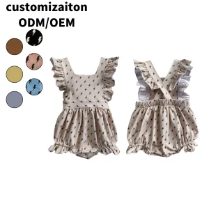 Baby Romper for Newborns Toddlers Soft Cotton Summer Clothing Flutter Ruffle Onesie for Girls Cute Style
