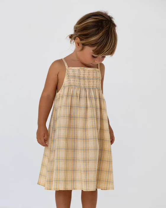 100% Cotton Soft Checker Dress Spring and Autumn Baby Girl Color Block Sleeveless Dress Baby Clothing - Image 2