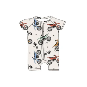 Custom Beach Dino Checkered Dirt Bike Golf Back to School Pattern Design Newborn One-piece Baby Romper