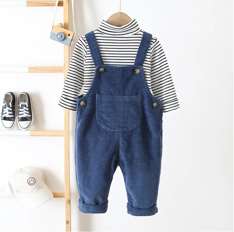 New Design Baby Clothing 0-3T Cute Spring Solid Colour Baby Boy Overall Spring Wear Corduroy Quality OEM Design - Image 3