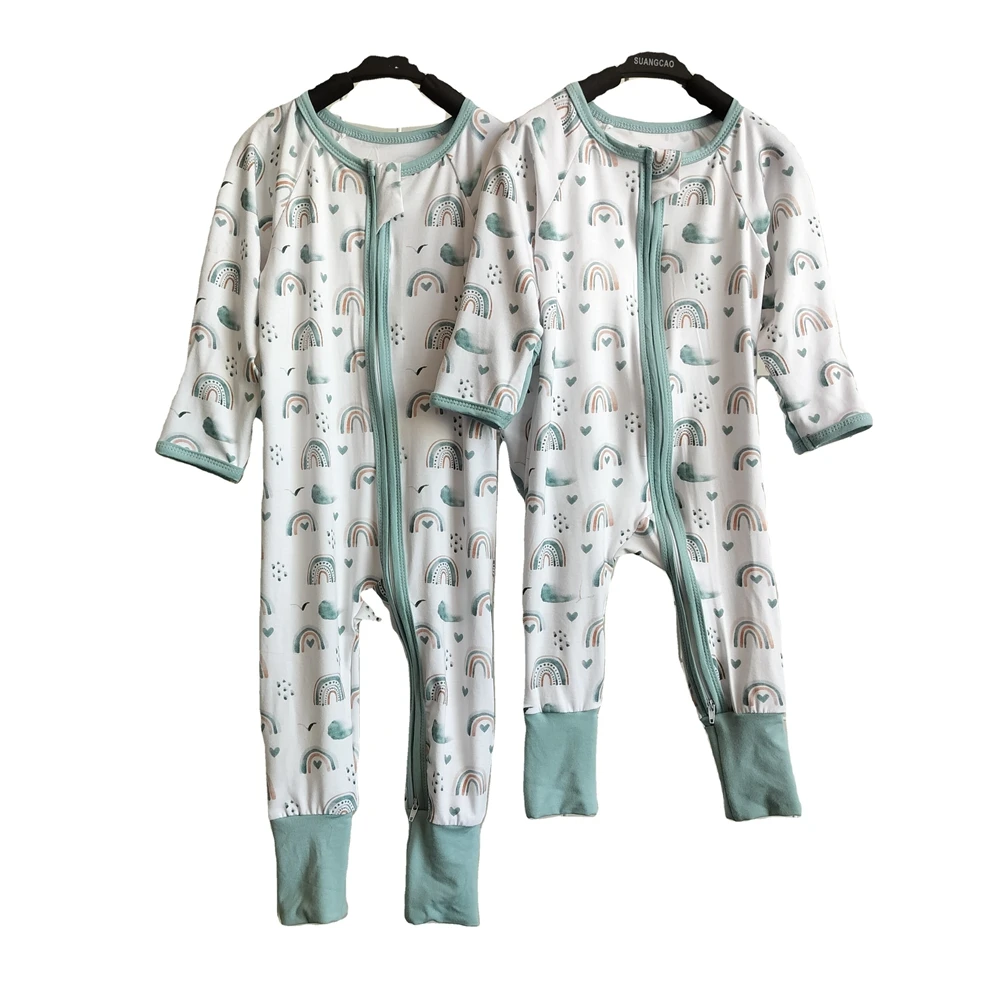 Bamboo Fall Unisex Baby Romper Long Sleeve Toddler Clothes Newborn Boy Girl Onesie Print logo Pajamas - Image 4