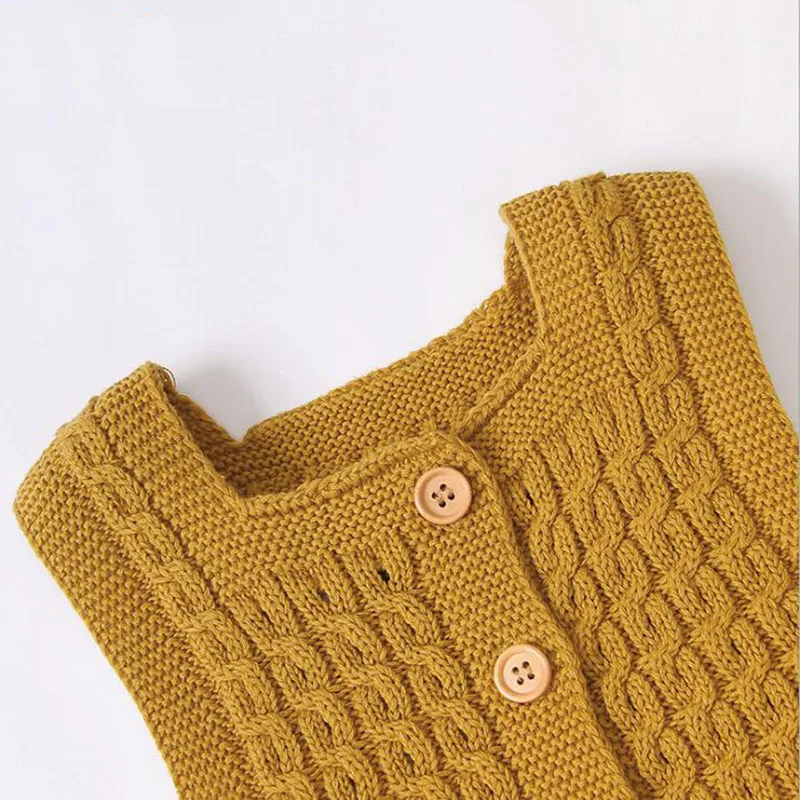 Baby Knitting Rompers Overalls Newborn Sleeveless Solid Color Jumpsuit Girls Boys Clothes Baby Winter Romper Leisure Jumpsuit - Image 6