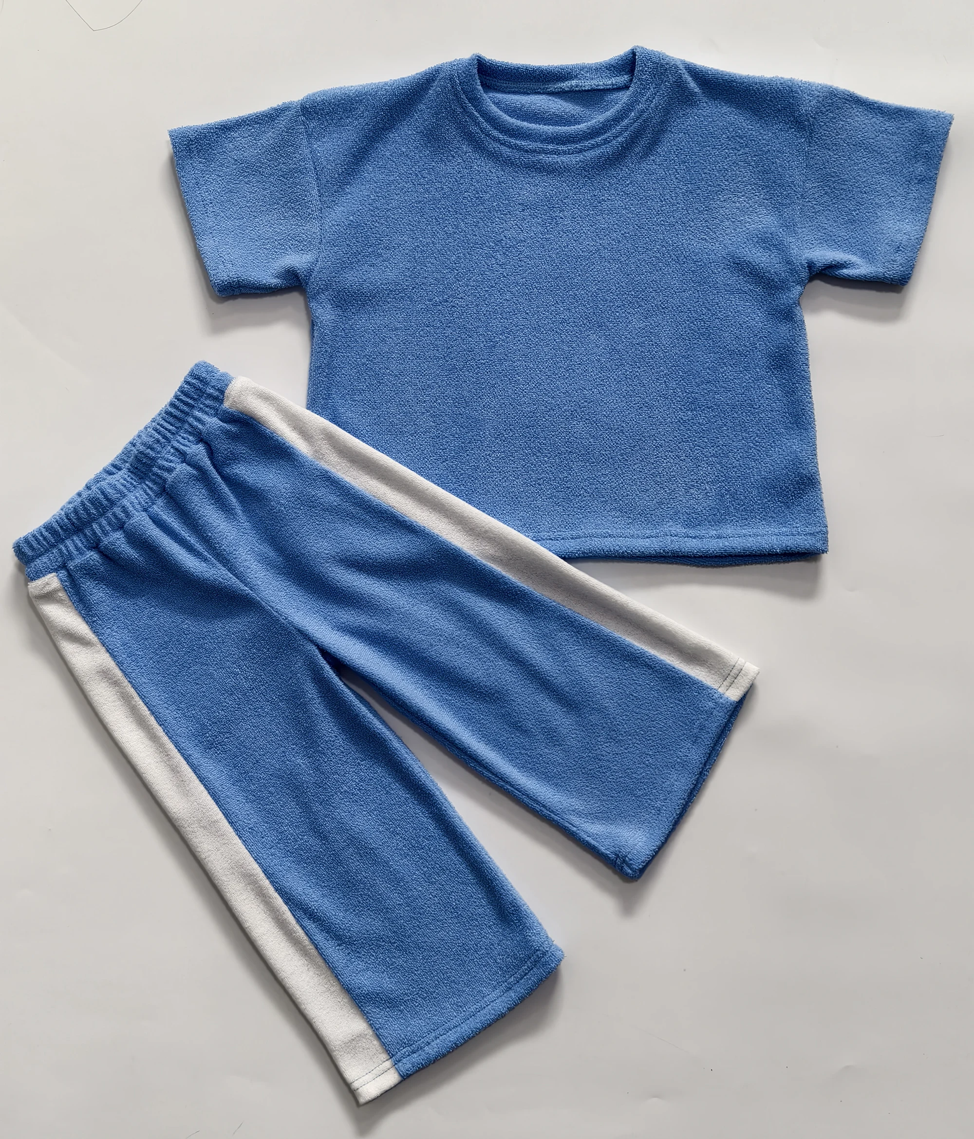 Summer Kids Short Sporty Casual Sweat-absorbing and Washable Fashionable and Trendy Towel Cloth Set - Image 4