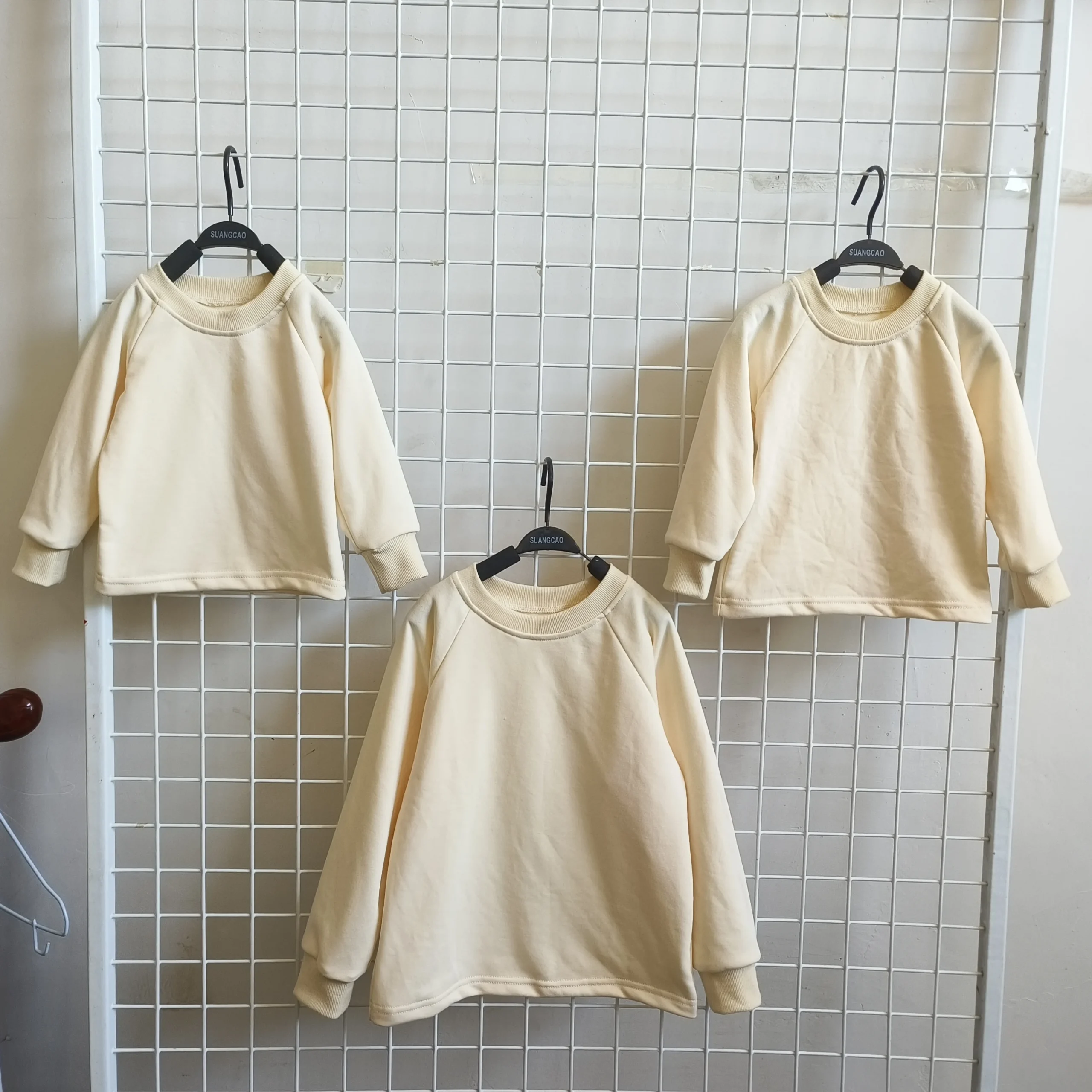 Custom French Terry Crewneck Sweatshirts Raglan Sleeve Spring Baby Kids Basic Pullover Shirt - Image 6