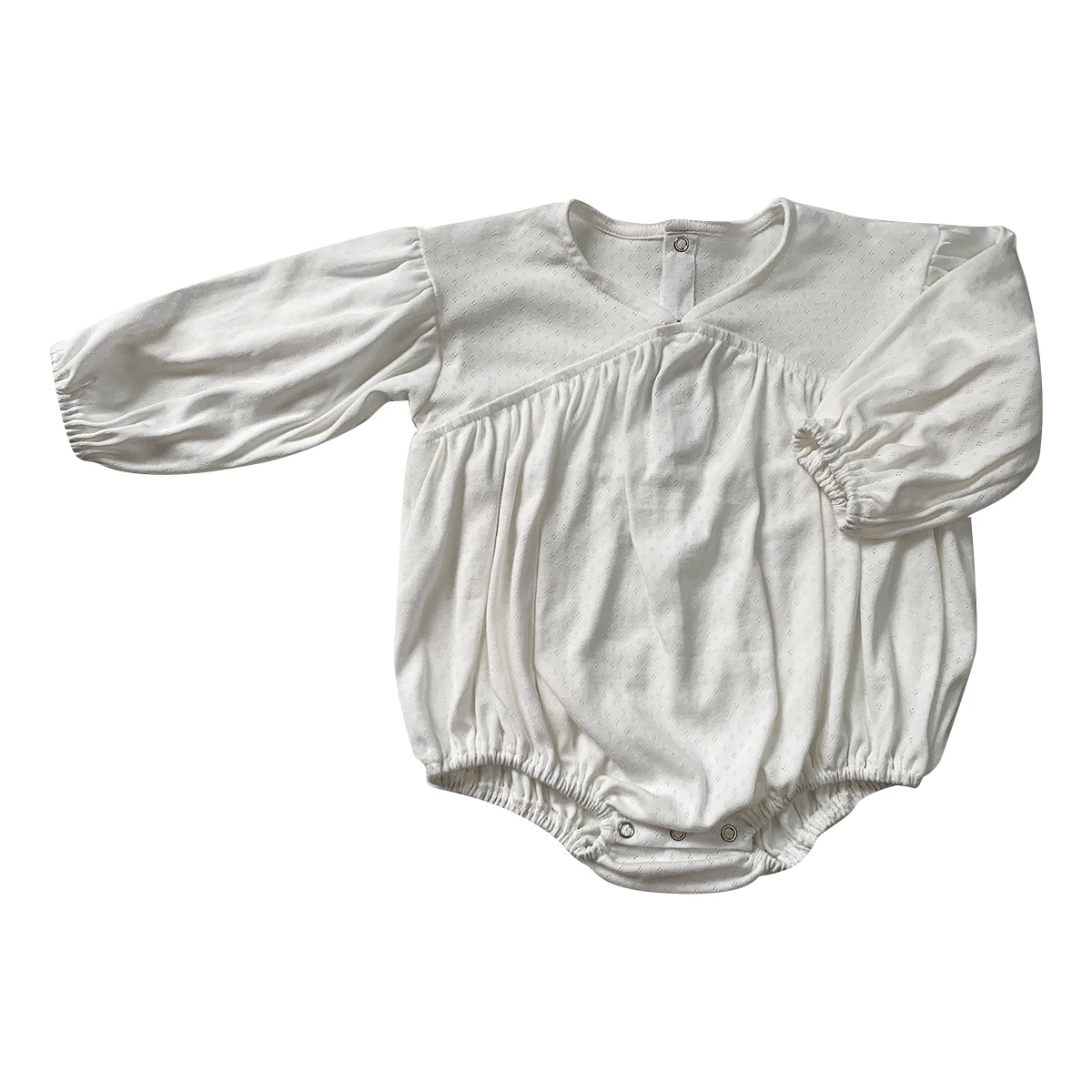 High Quality Baby Jacquard Bubble Sleeve Soft Romper Spring Infant Toddler Baby Jumpsuit - Image 3