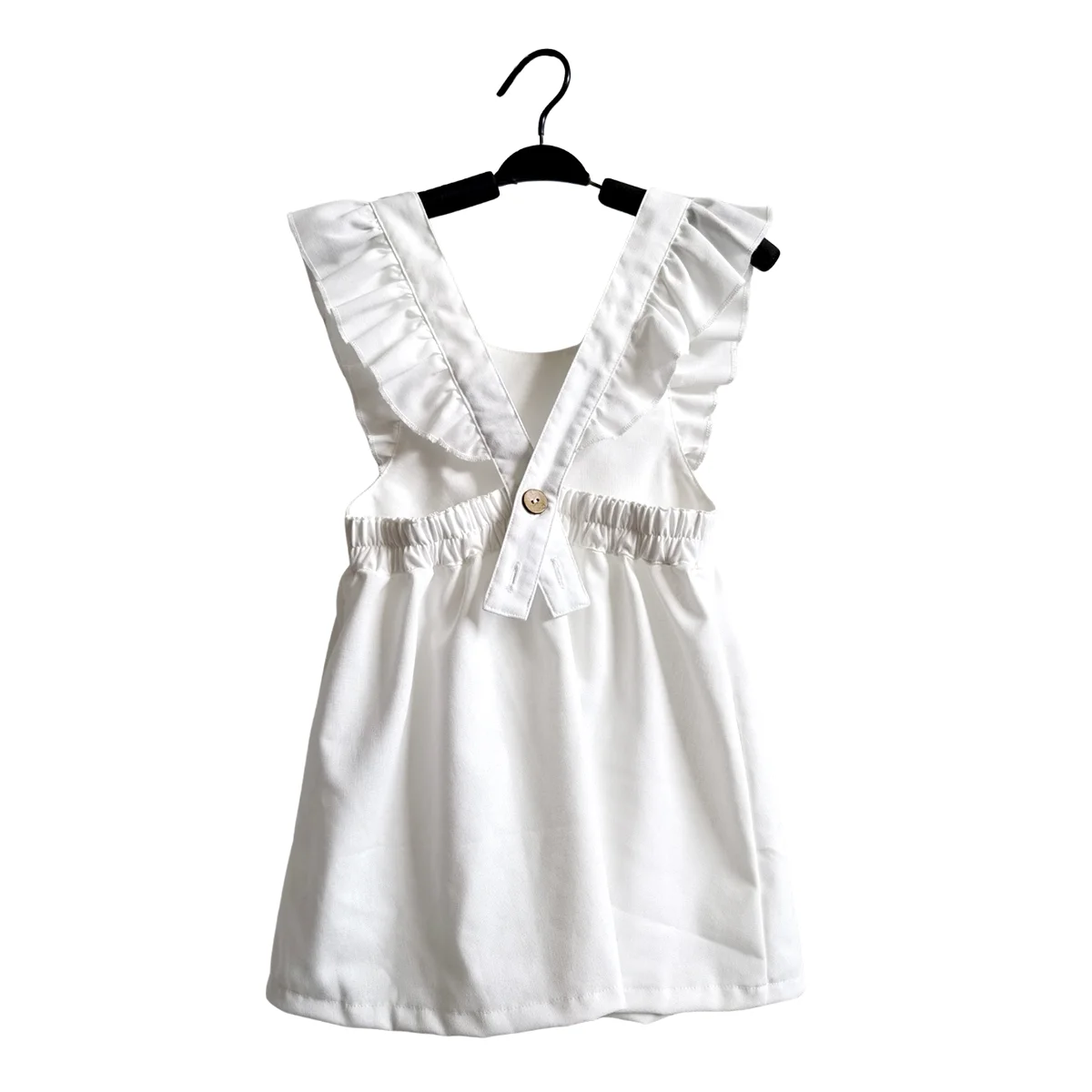 Must Have Girl's Smocked Sundress Backless Ruffled Cotton Linen Blend Cute Breathable Summer Outfit for Kids - Image 3