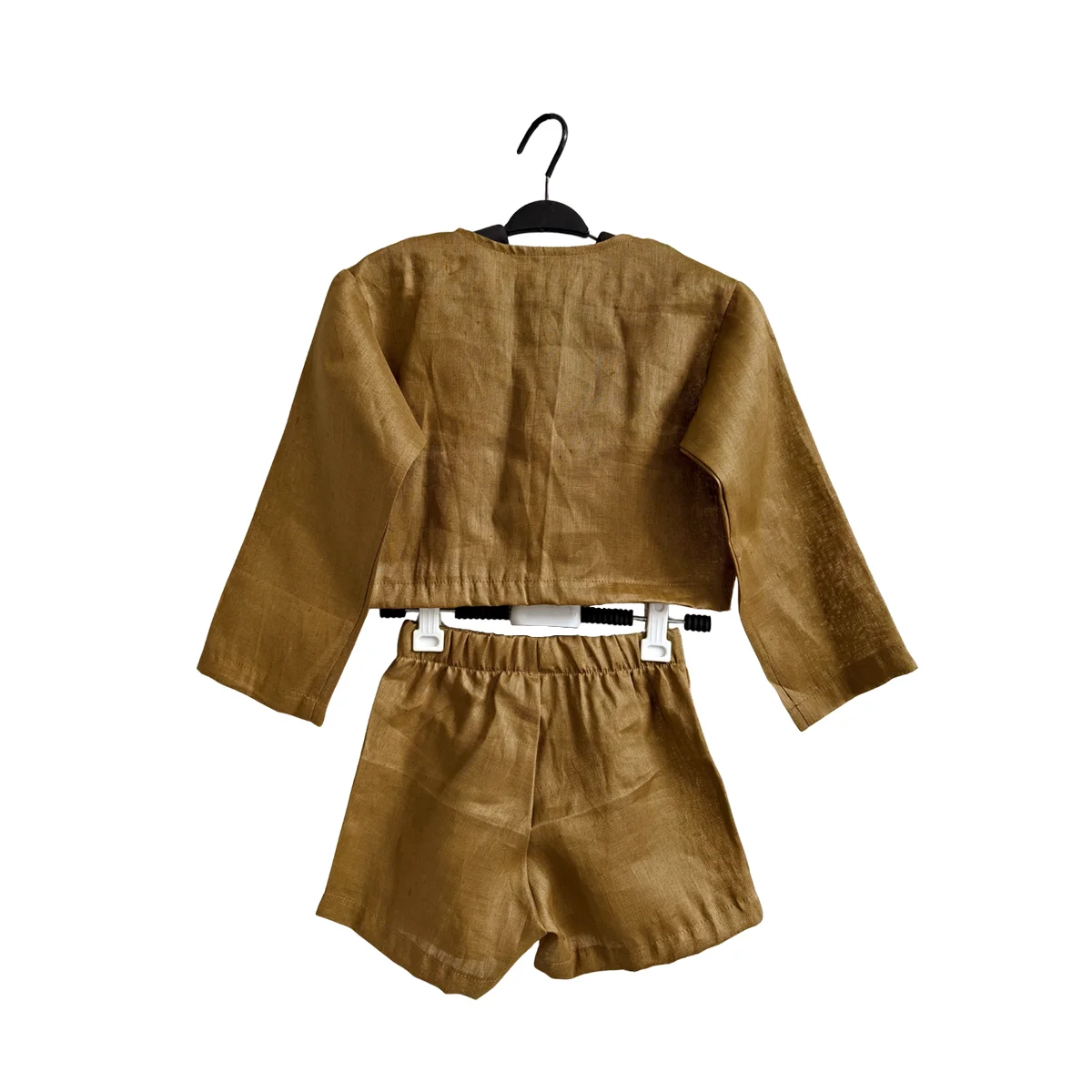 Summer Linen Set for Kids Long-Sleeved and Cool Breathable High-End and Simple Design Close-Fitting and Soft Baby Clothing - Image 3