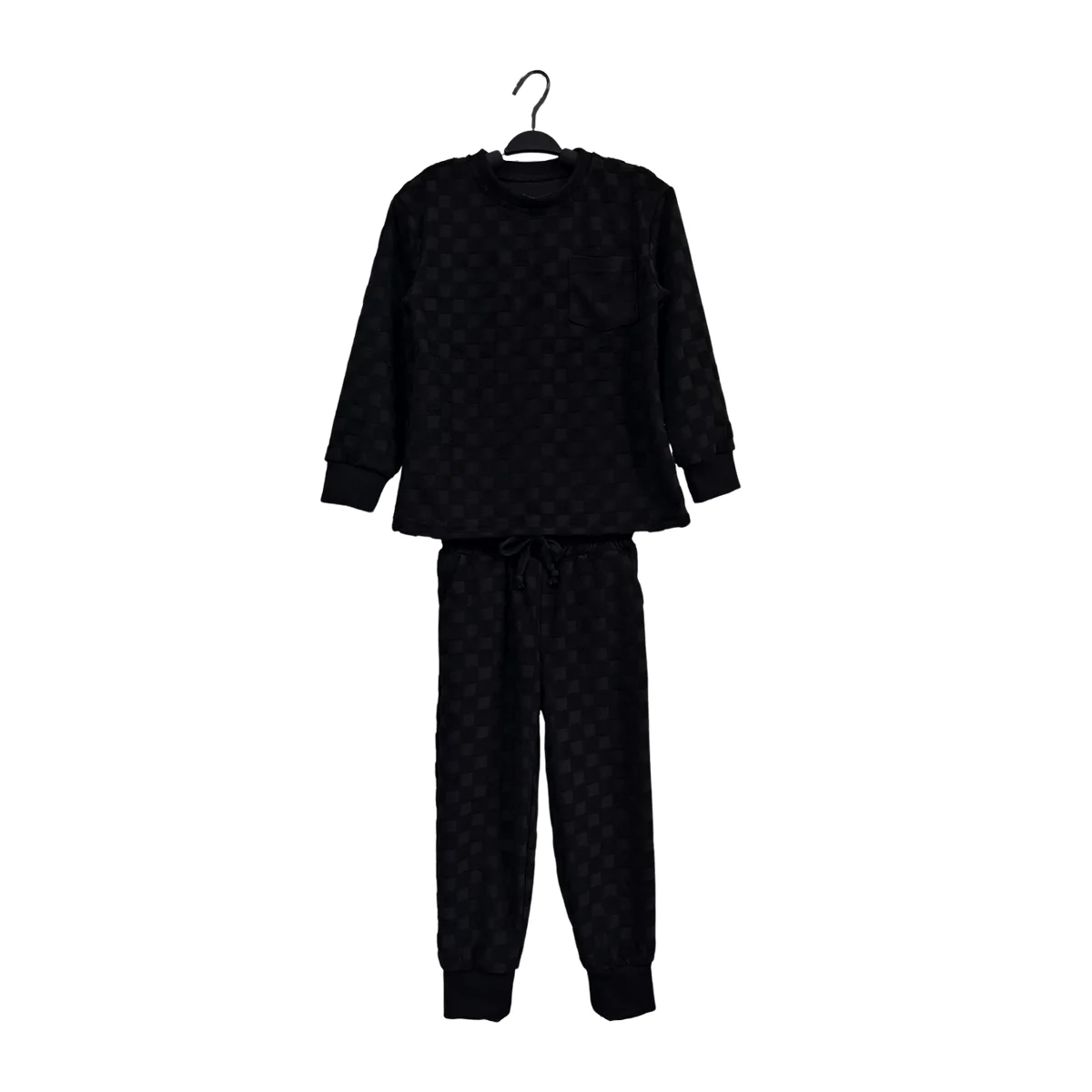 Comfortable Kids Clothes Set Checkerboard Towel Cloth Set Casual Spring Long Sleeve T-Shirt Pants Baby Clothing Set for 0-8T - Image 2