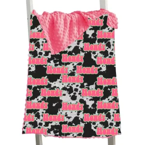 RTS Cow Print Minky Cute Soft Blanket