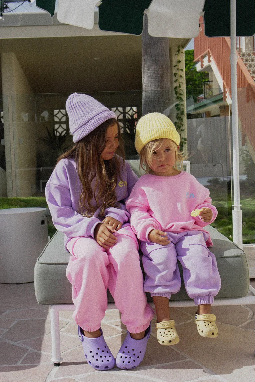 New Arrival French Terry Rolling Hem Tracksuit Set Cute Outdoor Long Sleeve Play Leisure Set - Image 3