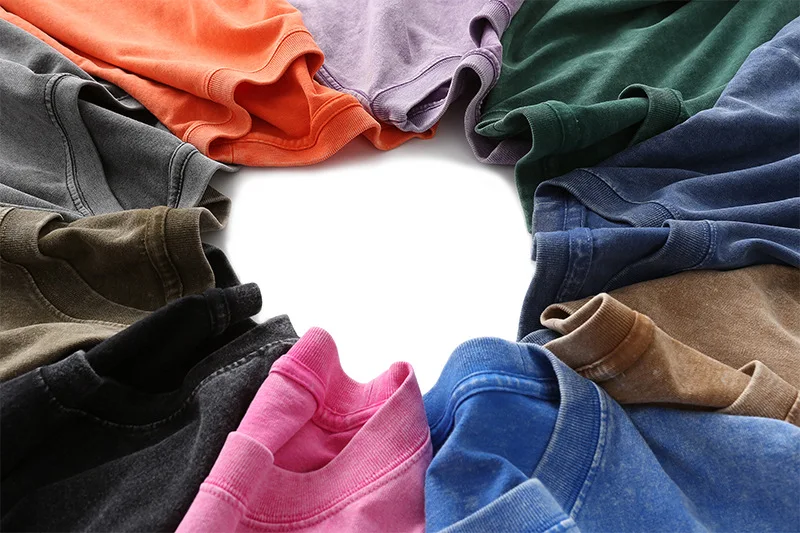 Vintage Wash Style Cotton Adult T-shirt Summer Short Sleeve Crew Neck Lose Hip Hop Tee - Image 4