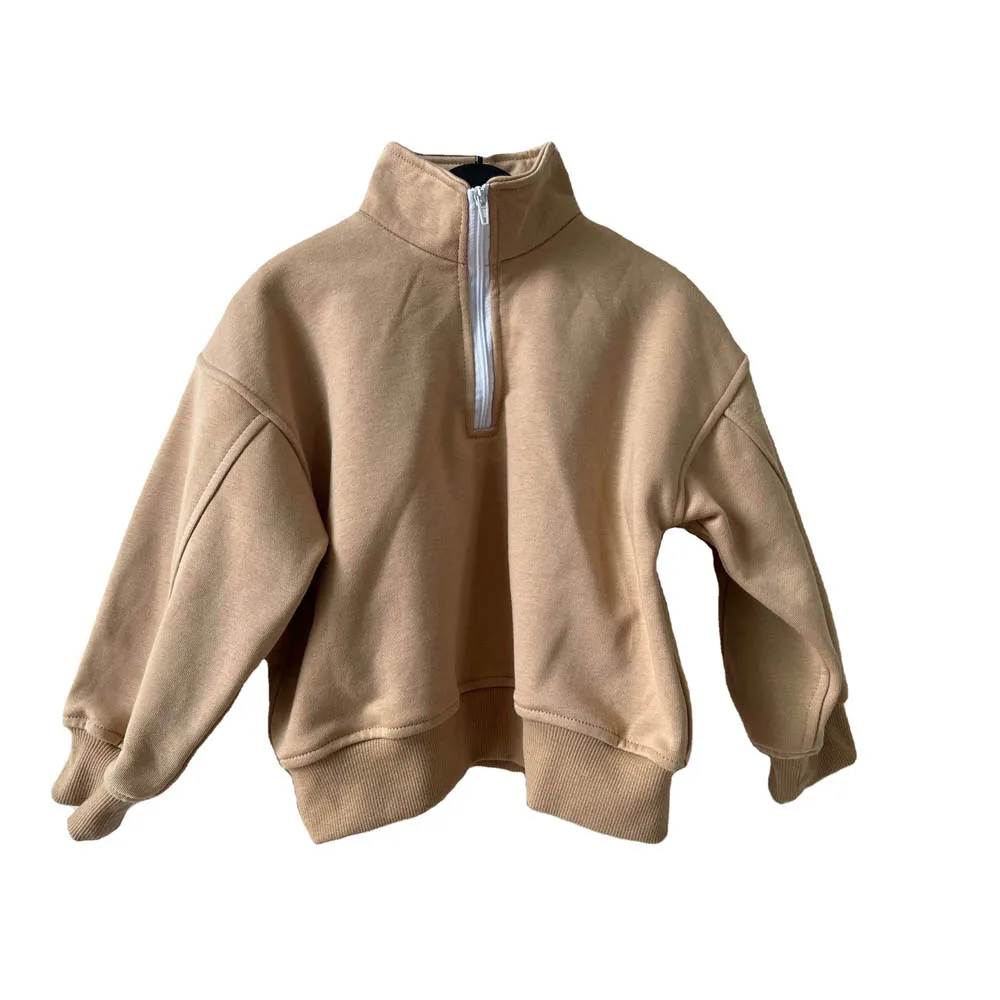 Kids Half Zip Sweatshirt Autumn Baby Long Sleeve Pocket Cotton Sporty Jumper Casual Zipped Pullover - Image 5
