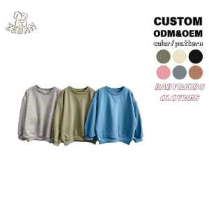 Custom New Color Solid Color Cotton French Terry Baby Sweatshirt T-Shirt Summer Top Shirt