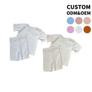 Hot Sale Rib Baby Clothing Sets Short Sleeve Shorts Baby Clothes 2 Pcs Outfits Clothing Sets