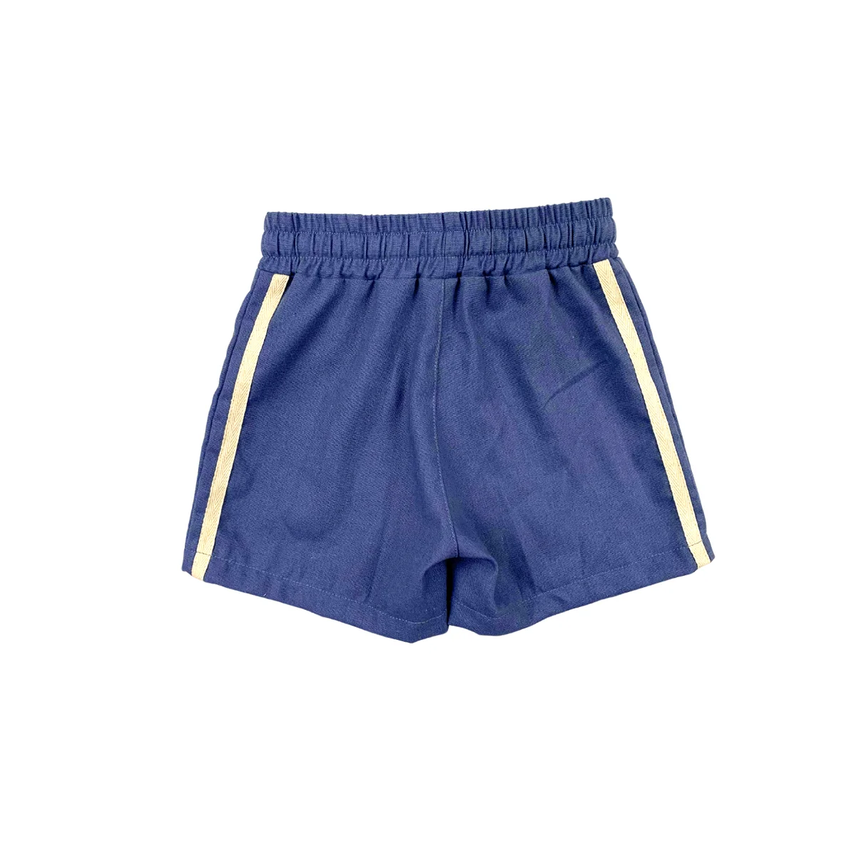 Good Quality Linen Cotton Color Block Straight Pants Breathable Drawstring Baby Shorts for Summer - Image 2
