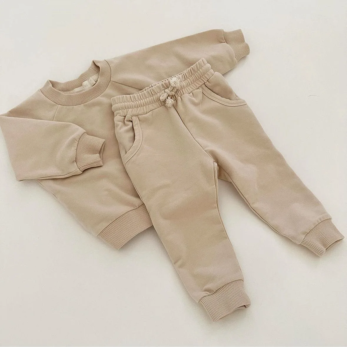 Ready to Ship Boys Girls Sweatshirt and Pants French Terry Casual Jogger Pullover Baby Clothing Set - Image 5