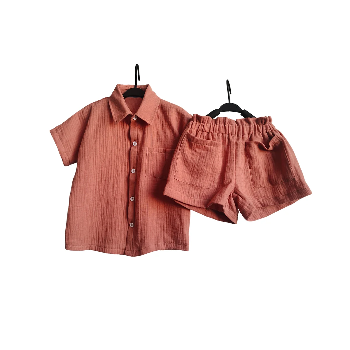 Summer Casual Sporty Kids' Clothing Set Short-Sleeved Crepe Anti-Tear and Washable for Babies - Image 2