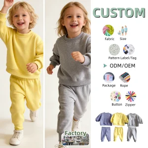 Comfortable Kids Set Children's Painted Wool Hoodie Pullover Set Spring Long Sleeve T-Shirt Pants Baby Clothing Set for 0-8T