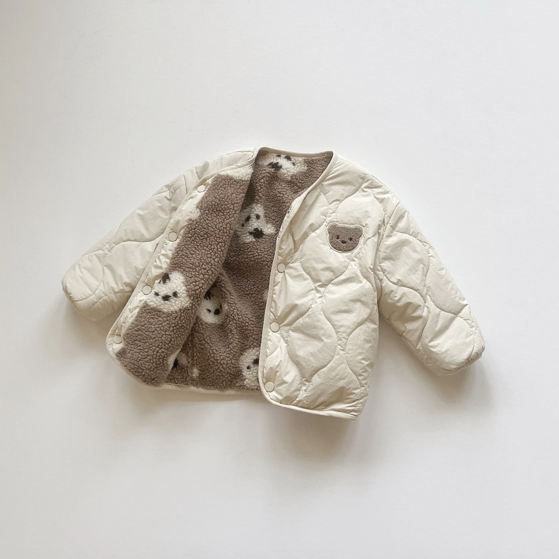 Children's Casual Winter Jacket Berber Fleece Padded Coat for Toddlers and Kids Baby Quilted Warm Jacket - Image 6