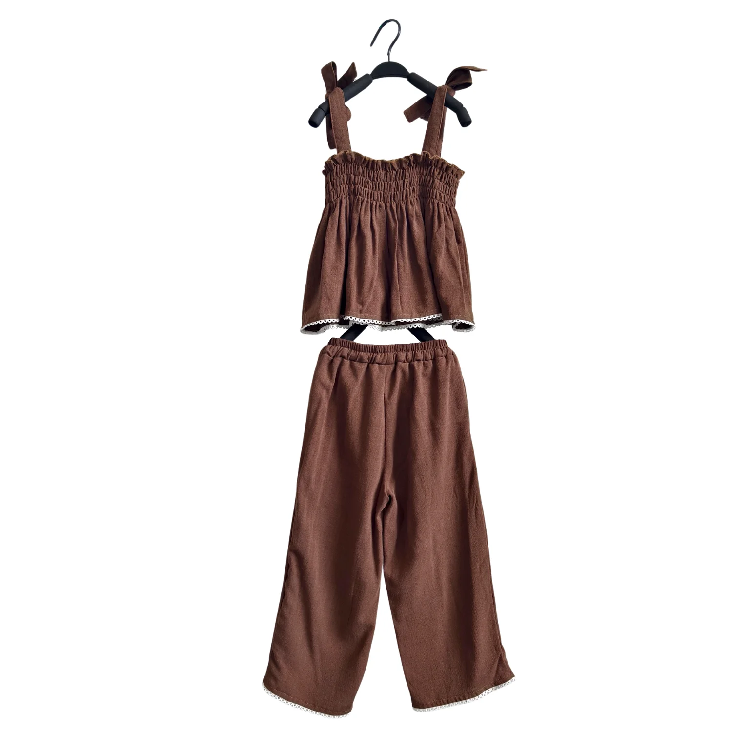 OEM Baby Girl Sets Clothes Toddler Girls Summer Clothes Solid Color Sleeveless Camisole Linen Short Set Baby Summer Outfits - Image 4