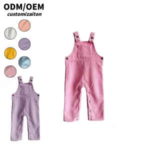 Spring and Autumn Trendy Kids Sporty Casual Overalls Soft Corduroy Close-Fitting Baby Rompers Long Formal Style