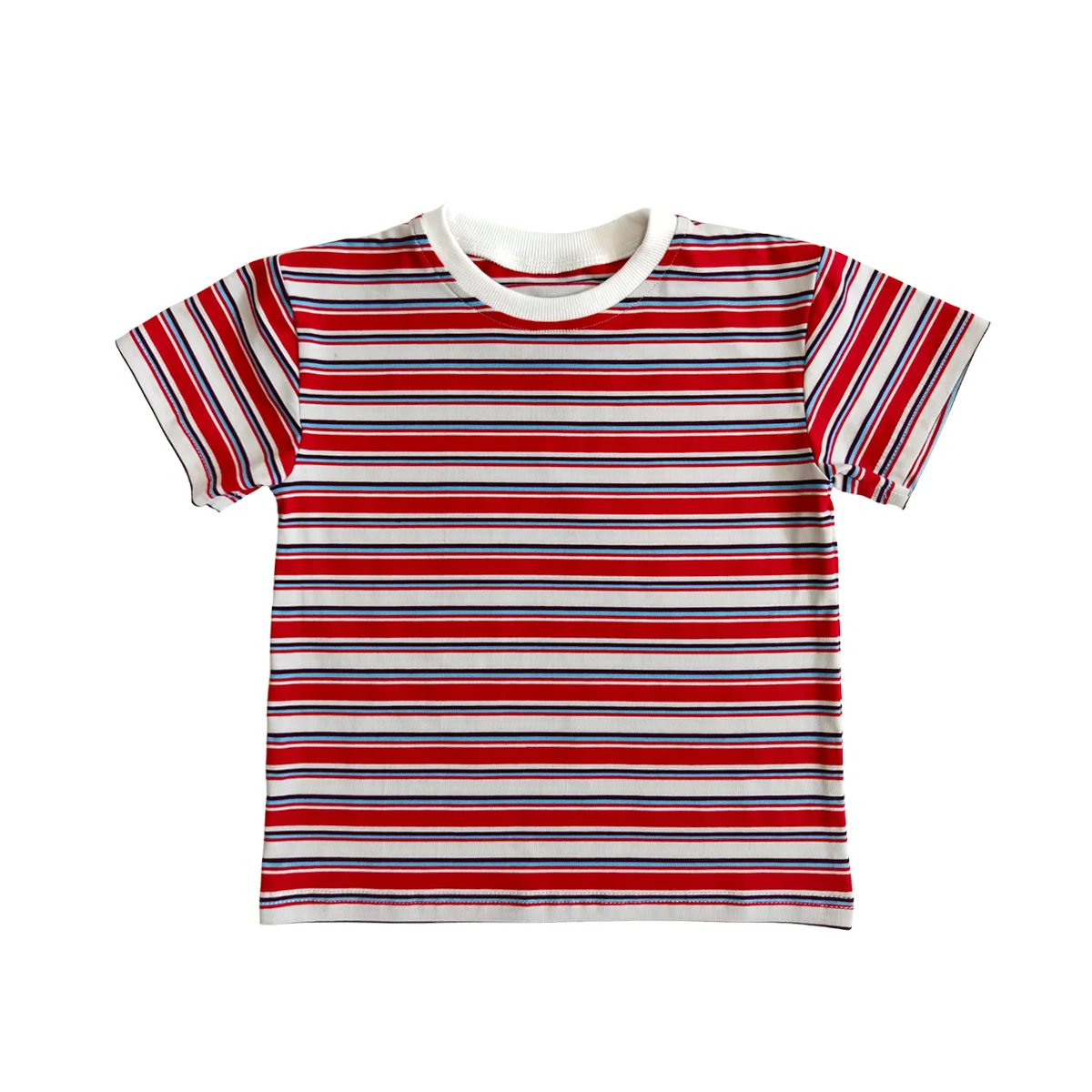 Boys T-shirt Striped Short Sleeve Tee Shirts Kids Crew Neck T-Shirt Cotton Stripes Top