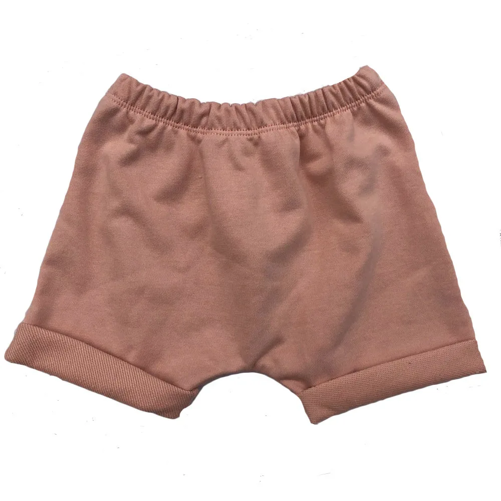 Good Quality Linen Cotton Color Block Straight Pants Breathable Drawstring Baby Shorts for Summer - Image 5