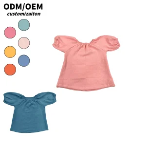 CustomFresh & Trendy O-Neck Print Short Dresses for Girls Kids Close-Fitting Soft Crepe Skirts Natural Color