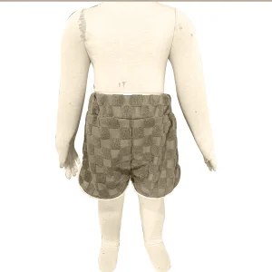 Custom Summer Terry Towel Checker Shorts Unisex Cotton Comfortable Outwear Sports Casual Shorts