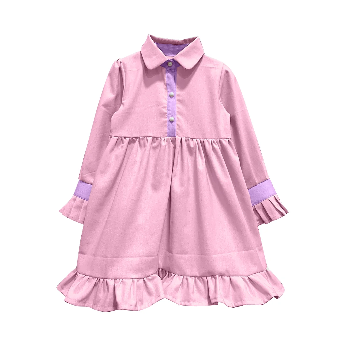 Customized Long-Style Sweet and Cute Bright Cotton and Linen Skirt Fashionable Trendy Personalized Girls Dress for Kids - Image 3