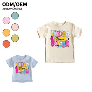 Customized Dynamic Cotton T-Shirts for Back-to-School Outfits Cute and Fashionable Baby T-Shirts back to school clothes