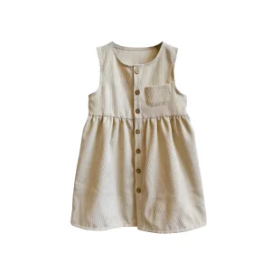 Customized Summer Mix Kids' Short-Style Corduroy Sleeveless Dress Flexible & Lightweight Energetic Design for Girls