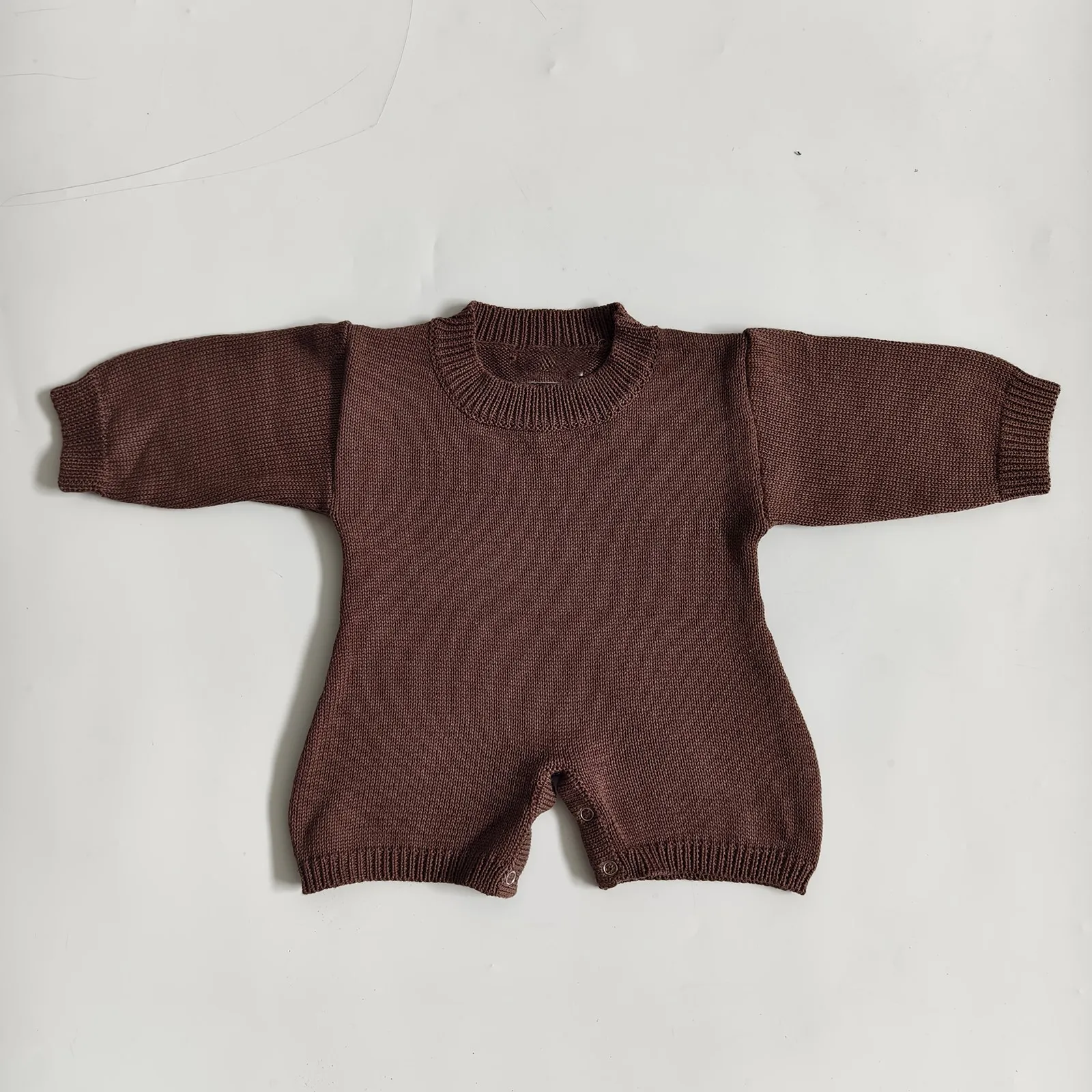 100% Cotton Custom Design Knitted Romper for Baby Casual Style Button Closure Age 0-6 Months - Image 6