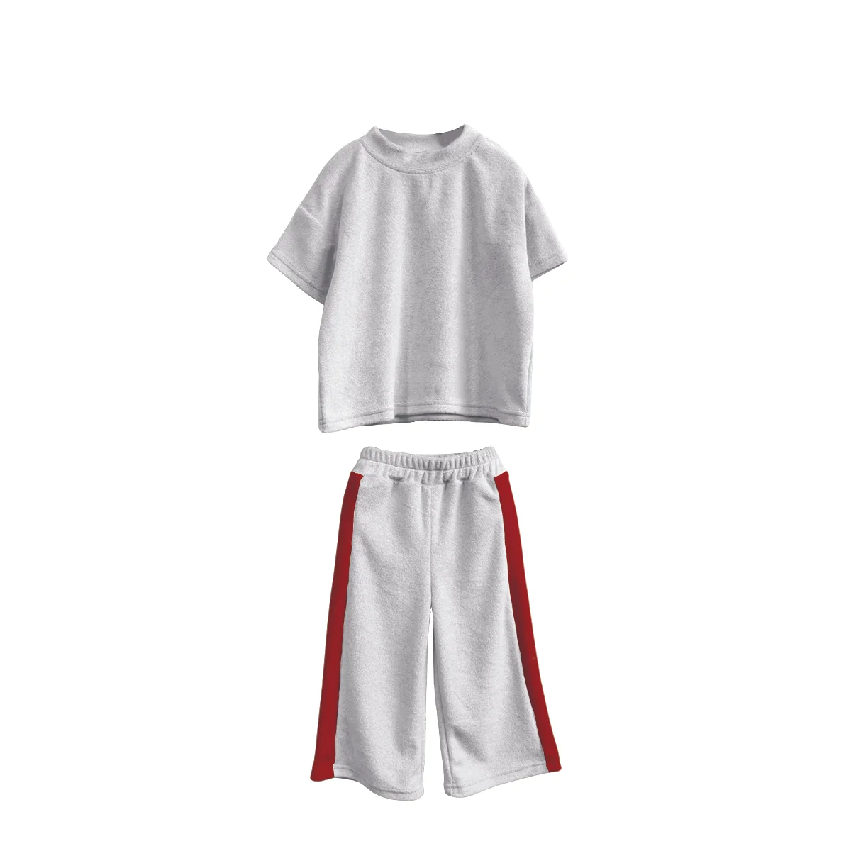 Wholesale Casual Two-Piece Toddler Boys Outfit Custom Print Short Sleeve Cherry Bow Solid Pattern Sizes 2T and 5T for Summer - Image 4