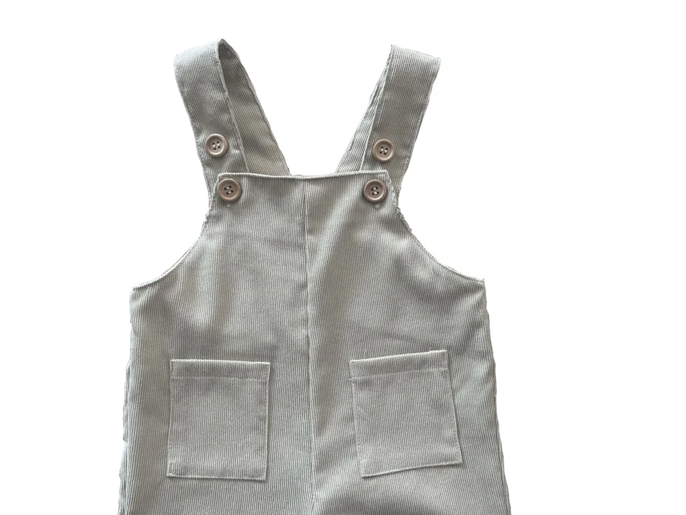 Customized Fashion Toddler Unisex Corduroy Overalls Baby Kids Suspender Pants with Pockets - Image 6