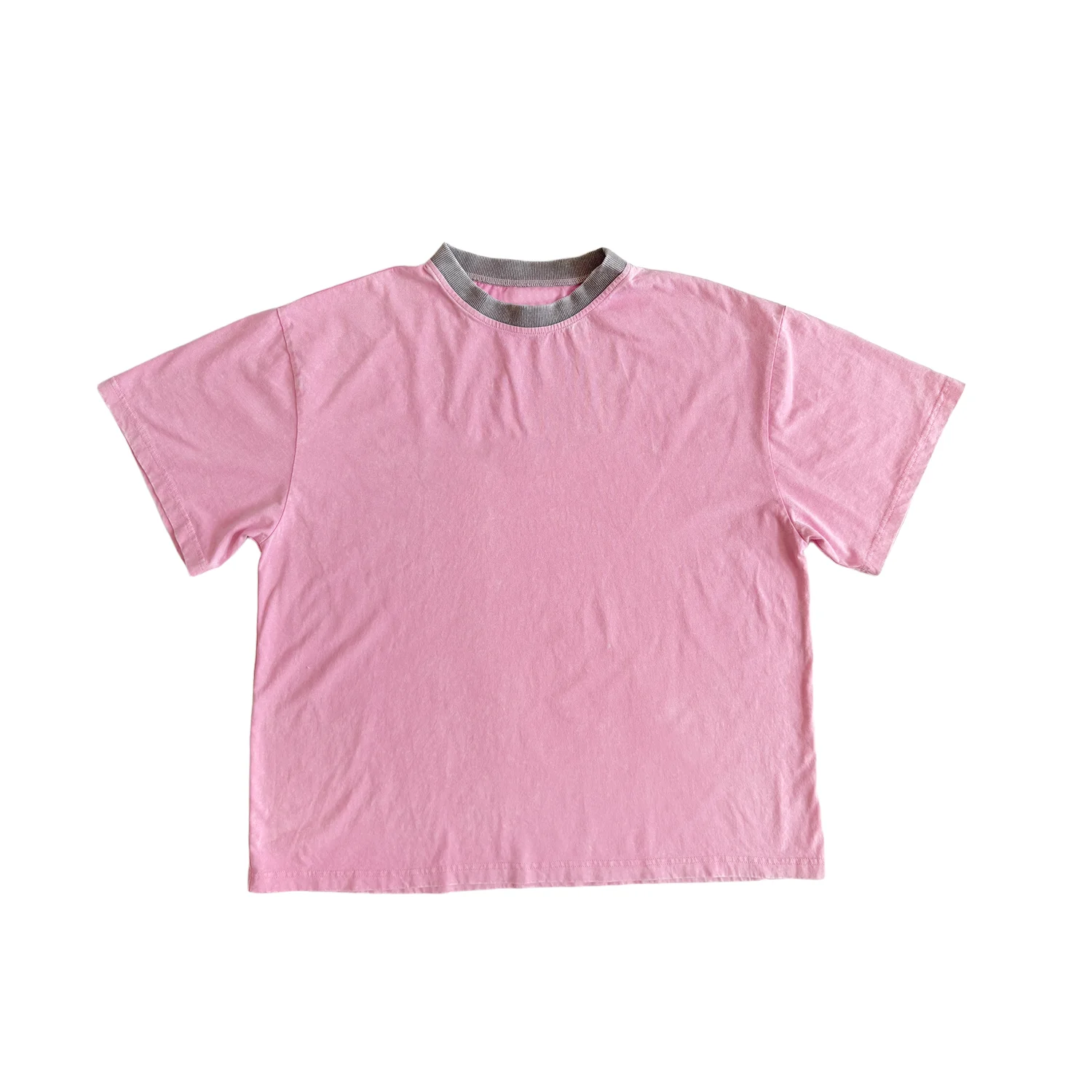 Children's Summer Shirt Family Matching Casual Washed Ringer T-Shirts Oversized Cotton Tees Baby Clothing for Daily Wear - Image 3