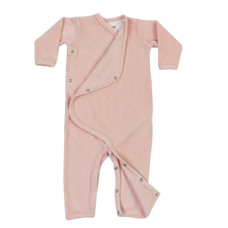 Newborn Boy and Girls Rib Velour Kimono Romper Onesie Winter Unisex Baby Button Down Corduroy Jumpsuit - Image 6