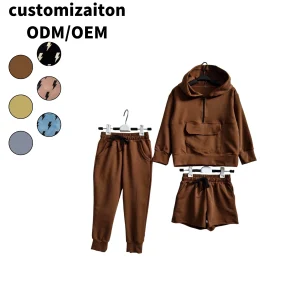 Solid Casual Kids Clothing Set Cotton Pullover Long Sleeve Baby Sweaters and Pants with Logo Comfort Style Jogger Soft Fabric